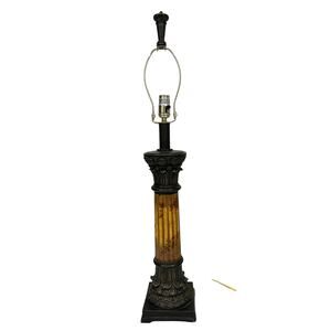 Vintage Neoclassical Empire-Style Column Table Lamp Old World Traditional Ornate
